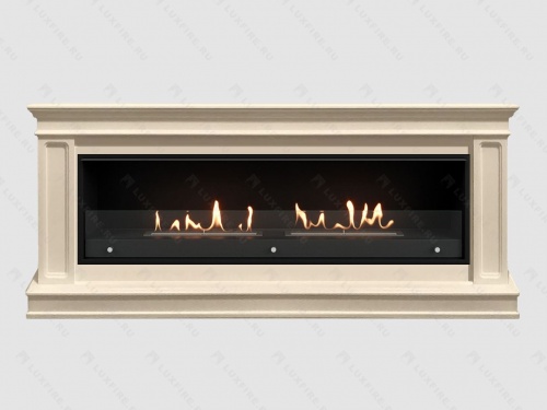 Каминный портал МДФ "Раймонд 1850" с биокамином Lux Fire "Фаер Бокс Вега-2" (бежевый)