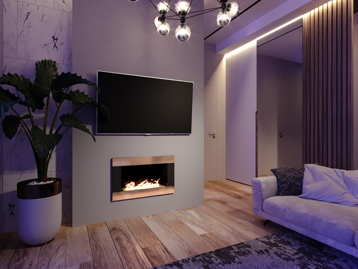 Биокамин "Русский огонь" Голд 800V встраиваемый (высота 500мм.) с защитным и декоративным стеклом по цене 41 550 руб.