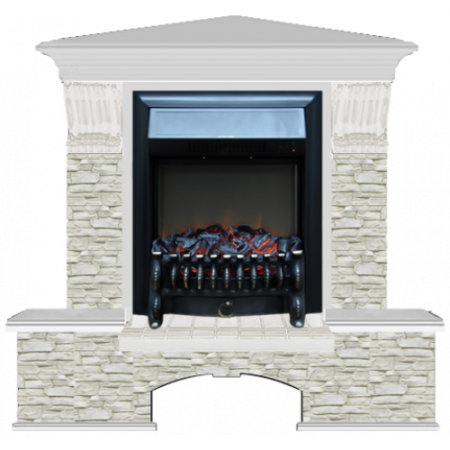 Бостон К Грот однотонный угловой (беленый дуб)+Fobos Black