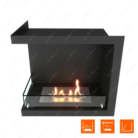 Биокамин угловой SteelHeat Leader 500 левый стекло по цене 23 473 руб.