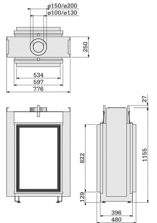 Газовый камин BellFires Vertical Bell Small Tunnel